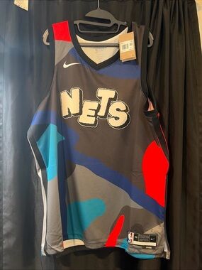 NBA Brooklyn Nets Multicolor Camo Tank Jersey - Black Blue Red Teal Gray